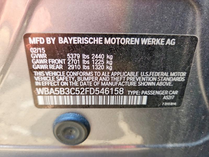 60157246 :رقم المزاد ، WBA5B3C52FD546158 vin ، 2015 Bmw 535 مزاد بيع