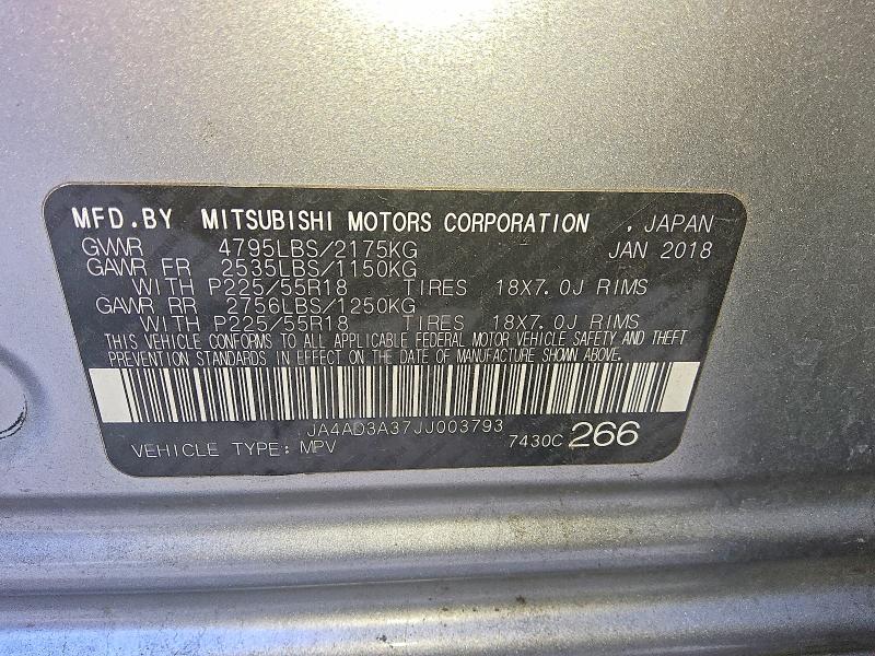 59332176 :رقم المزاد ، JA4AD3A37JJ003793 vin ، 2018 Mitsubishi Outlander مزاد بيع