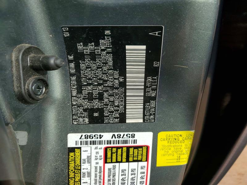 61979986 :رقم المزاد ، 5TDYK3DC3ES427082 vin ، 2014 Toyota Sienna مزاد بيع
