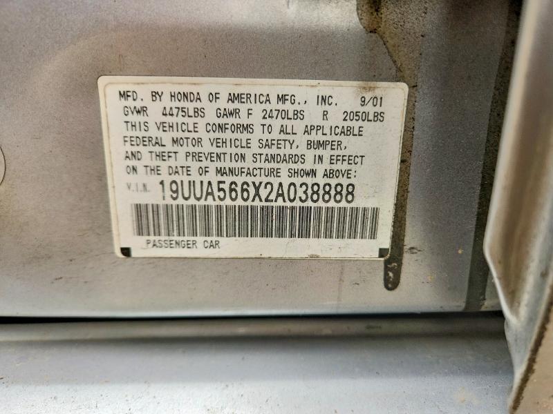 2002 Acura 3.2tl მანქანა იყიდება აუქციონზე, vin: 19UUA566X2A038888, აუქციონის ნომერი: 61552716