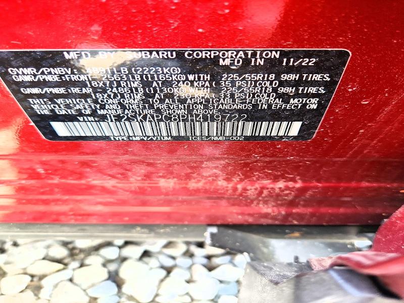 Aukcja sprzedaży 2023 Subaru Forester, vin: JF2SKAPC8PH419722, numer aukcji: 63012406