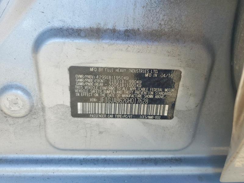 Aukcja sprzedaży 2016 Subaru Impreza, vin: JF1GJAB62GH017628, numer aukcji: 59805076