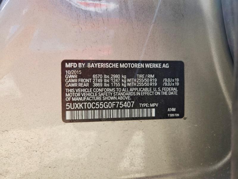 Aukcja sprzedaży 2016 Bmw X5, vin: 5UXKT0C55G0F75407, numer aukcji: 59855086