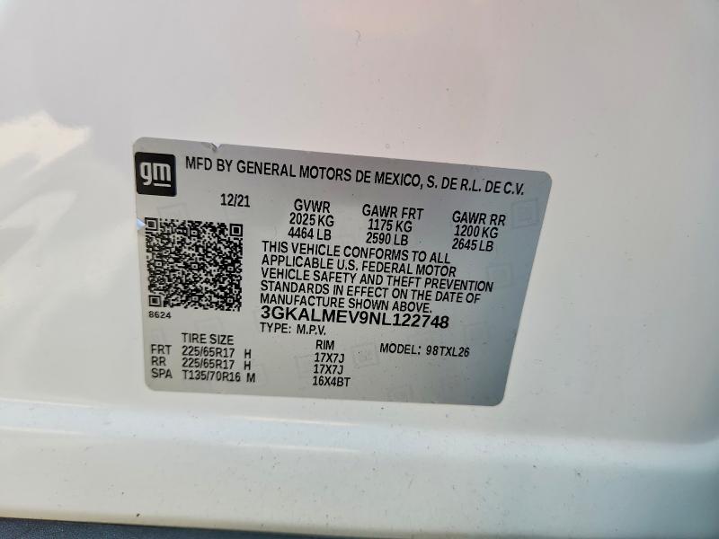 2022 Gmc Terrain მანქანა იყიდება აუქციონზე, vin: 3GKALMEV9NL122748, აუქციონის ნომერი: 63574636