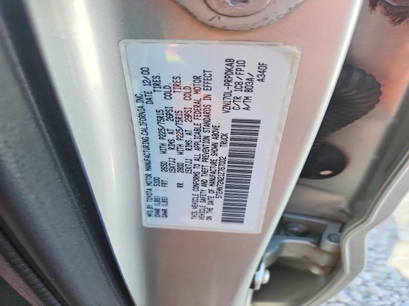 Auction sale of the 2001 Toyota Tacoma, vin: 5TEHN72N21Z767002, lot number: 59868436