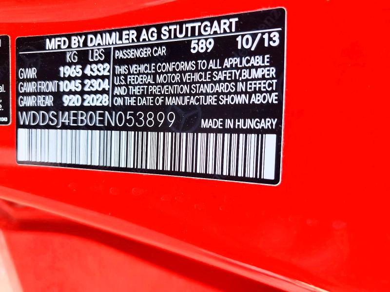 2014 Mercedes-benz Cla მანქანა იყიდება აუქციონზე, vin: WDDSJ4EB0EN053899, აუქციონის ნომერი: 61915326