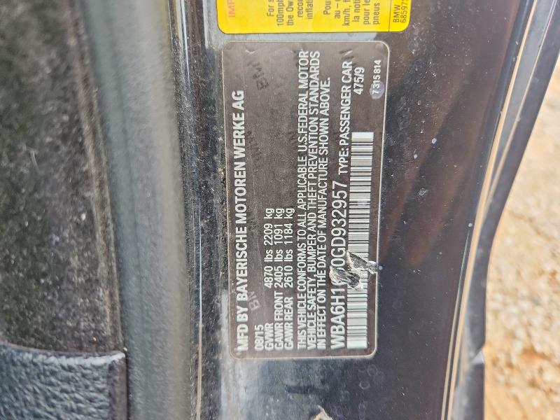 Продажа на аукционе авто 2016 Bmw 640, vin: WBA6H1C50GD932957, номер лота: 59996906