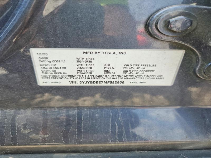 Aukcja sprzedaży 2021 Tesla Model Y, vin: 5YJYGDEE7MF082956, numer aukcji: 60044946