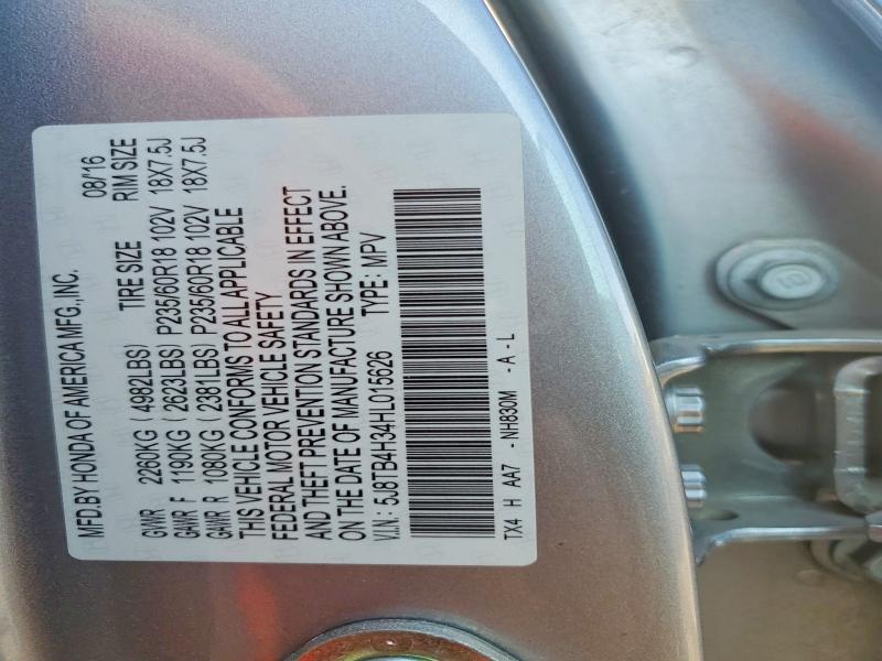 59779536 :رقم المزاد ، 5J8TB4H34HL015626 vin ، 2017 Acura Rdx مزاد بيع