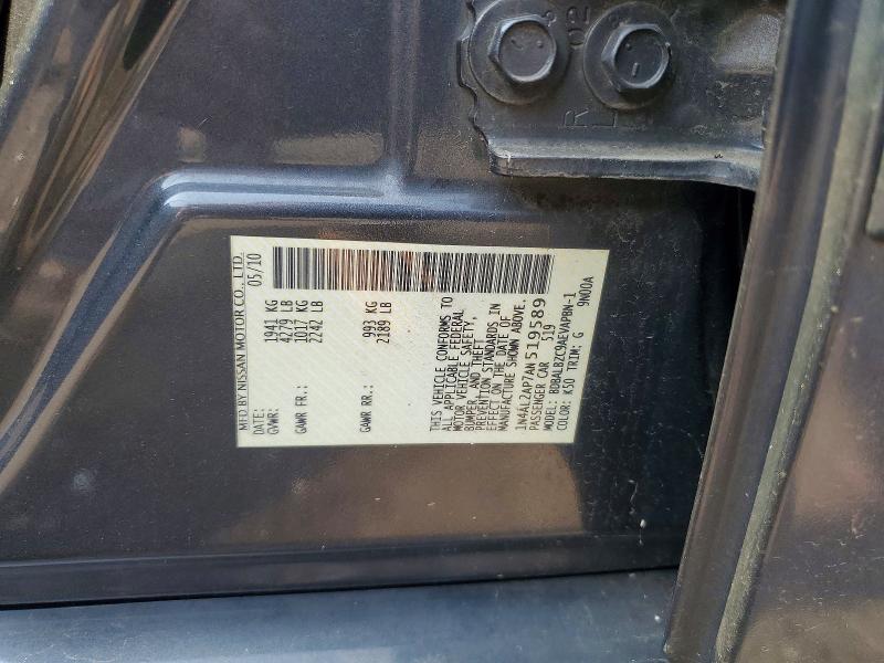 60365966 :رقم المزاد ، 1N4AL2AP7AN519589 vin ، 2010 Nissan Altima مزاد بيع