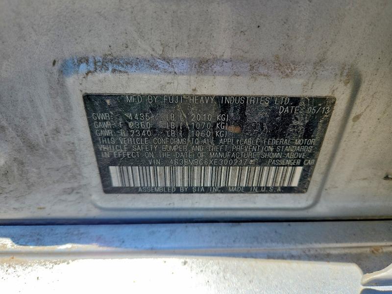 Продажа на аукционе авто 2014 Subaru Legacy, vin: 4S3BMBC6XE3002174, номер лота: 58645646