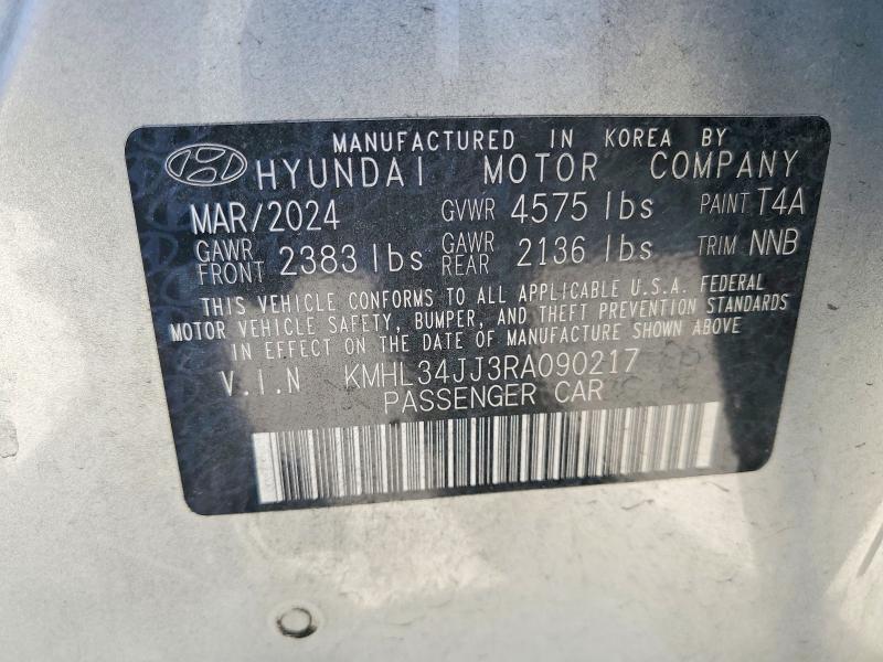 Продажа на аукционе авто 2024 Hyundai Sonata Hybrid, vin: KMHL34JJ3RA090217, номер лота: 59742966