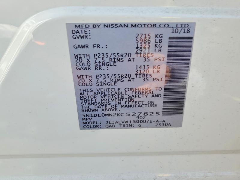Aukcja sprzedaży 2019 Infiniti Qx60, vin: 5N1DL0MN2KC527825, numer aukcji: 61216876
