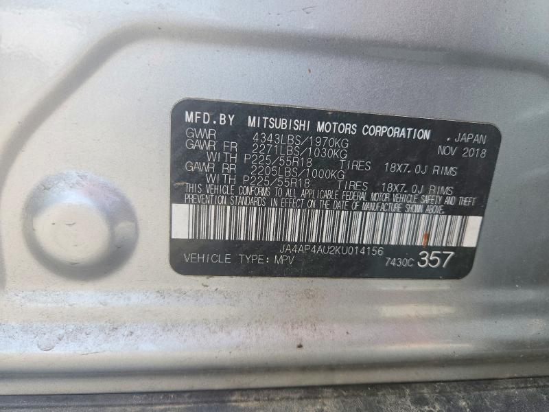 Aukcja sprzedaży 2019 Mitsubishi Outlander Sport, vin: JA4AP4AU2KU014156, numer aukcji: 62391856