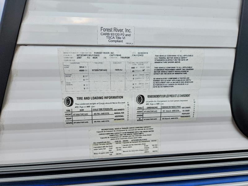 62623316 :رقم المزاد ، 5ZT2CWFC3KJ123422 vin ، 2019 Coachmen Clipper مزاد بيع