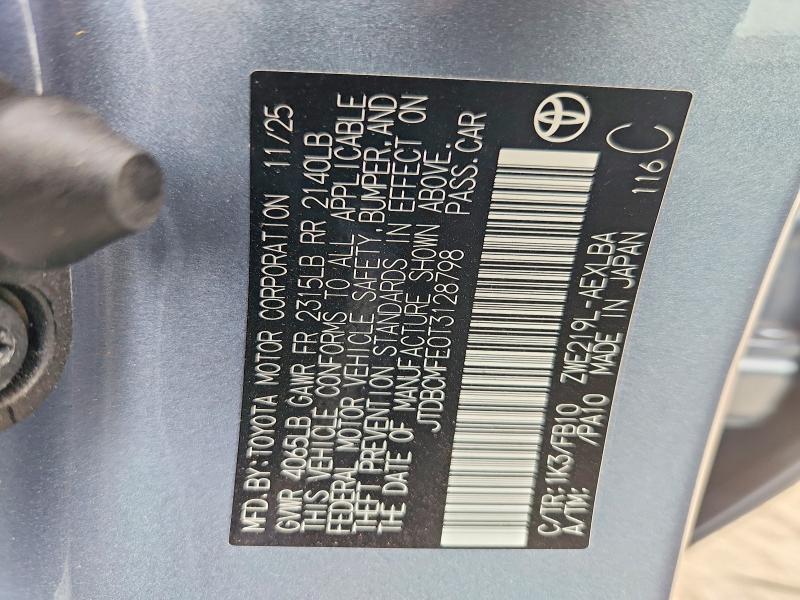 59905736 :رقم المزاد ، JTDBCMFE0T3128798 vin ، 2026 Toyota Corolla Hybrid مزاد بيع