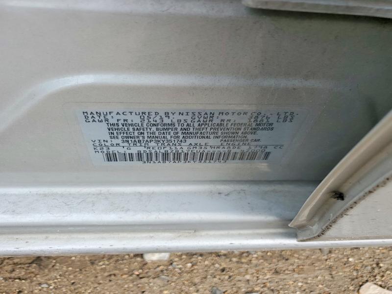 Aukcja sprzedaży 2019 Nissan Sentra, vin: 3N1AB7AP3KY351743, numer aukcji: 60983576