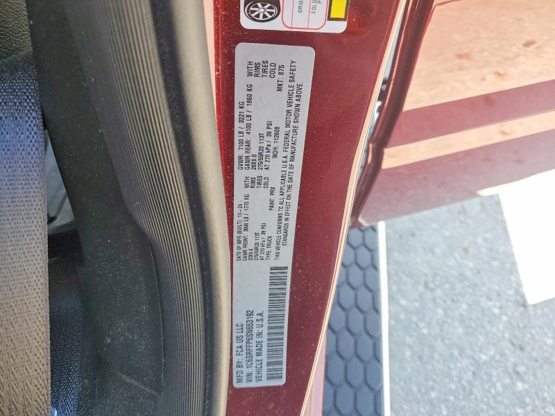 58611706 :رقم المزاد ، 1C6SRFFP6SN653192 vin ، 2025 Ram 1500 مزاد بيع