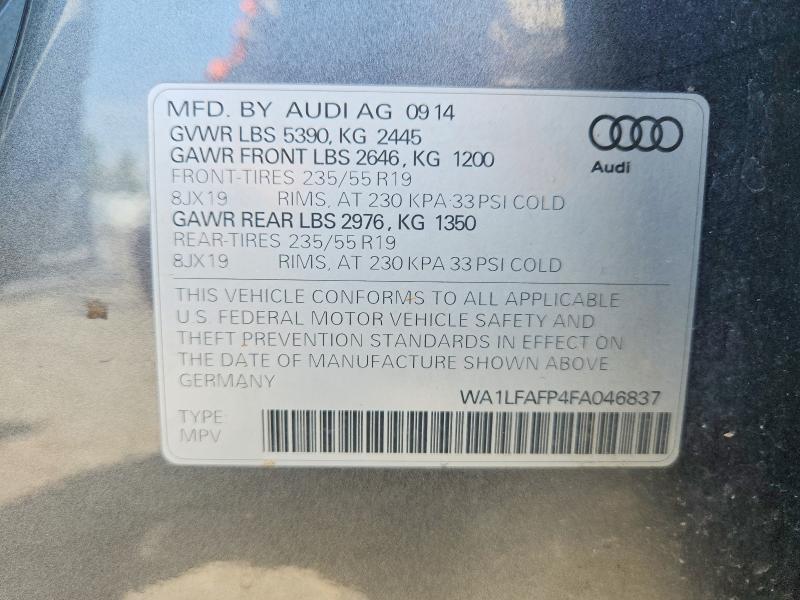 Aukcja sprzedaży 2015 Audi Q5, vin: WA1LFAFP4FA046837, numer aukcji: 61362066
