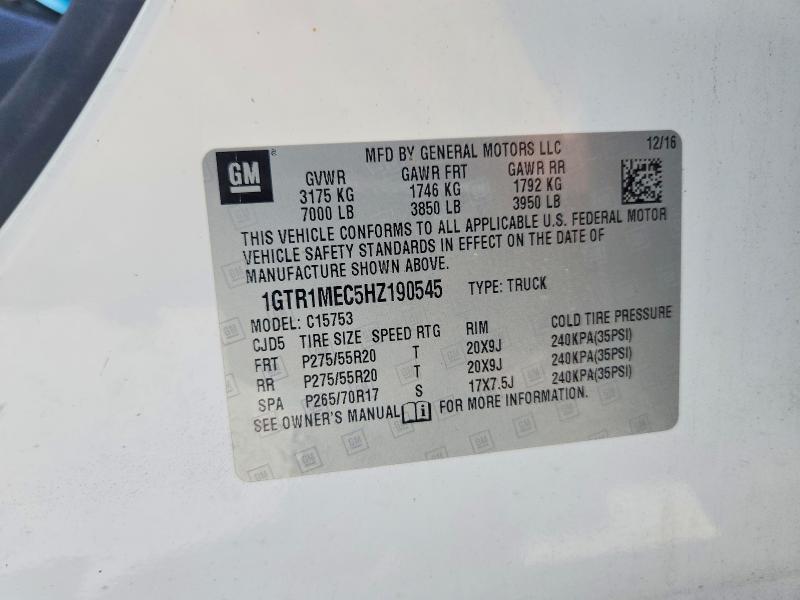 Продаж на аукціоні авто 2017 Gmc Sierra, vin: 1GTR1MEC5HZ190545, номер лоту: 62302506