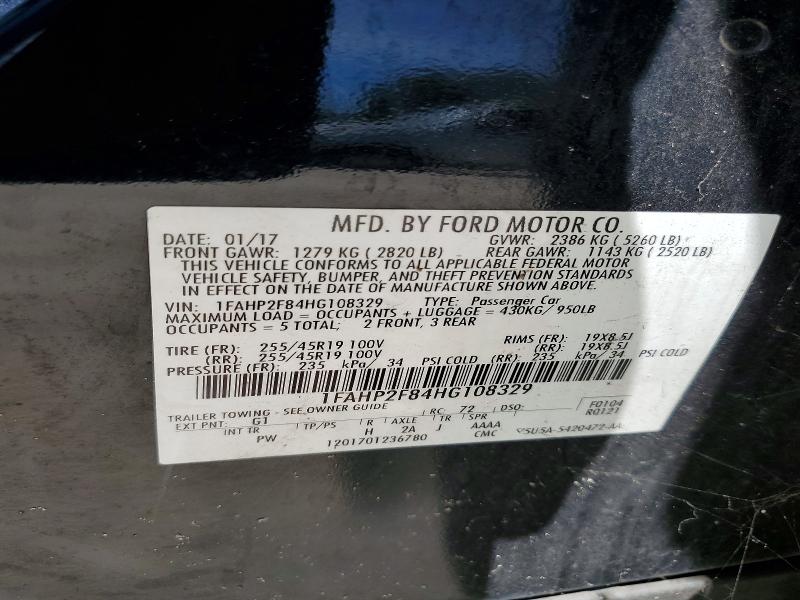 Продаж на аукціоні авто 2017 Ford Taurus, vin: 1FAHP2F84HG108329, номер лоту: 59328216