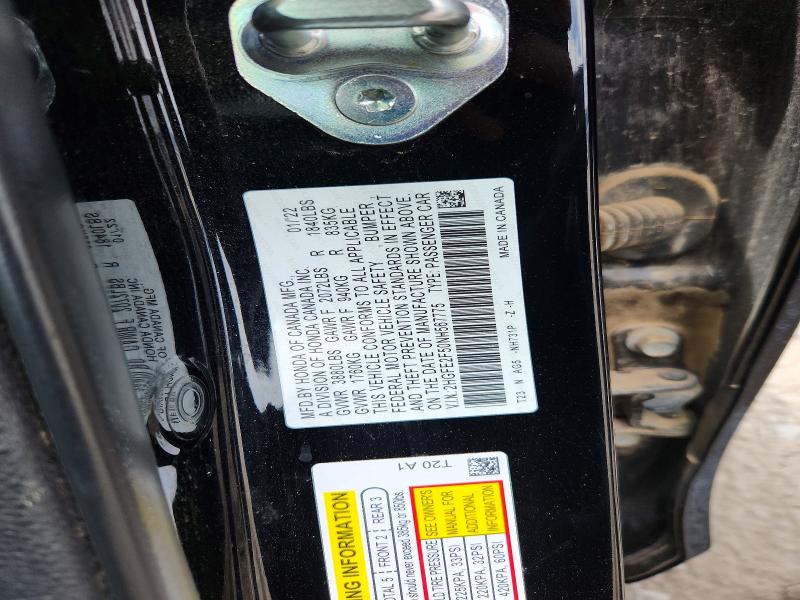 59855816 :رقم المزاد ، 2HGFE2F50NH567775 vin ، 2022 Honda Civic مزاد بيع