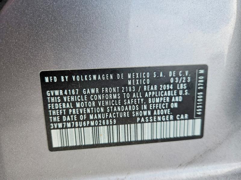 Aukcja sprzedaży 2023 Volkswagen Jetta, vin: 3VW7M7BU6PM026859, numer aukcji: 61573746