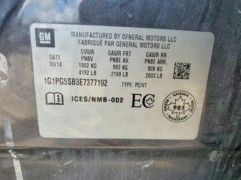 Продаж на аукціоні авто 2014 Chevrolet Cruze, vin: 1G1PG5SB3E7377192, номер лоту: 60213326