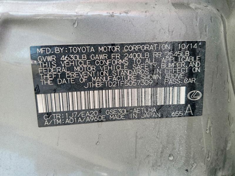 Продажа на аукционе авто 2015 Lexus Is 250, vin: JTHBF1D21F5057309, номер лота: 61785936