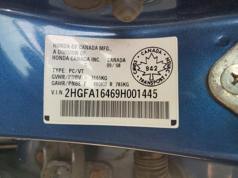 Продажа на аукционе авто 2009 Honda Civic, vin: 2HGFA16469H001445, номер лота: 60947076