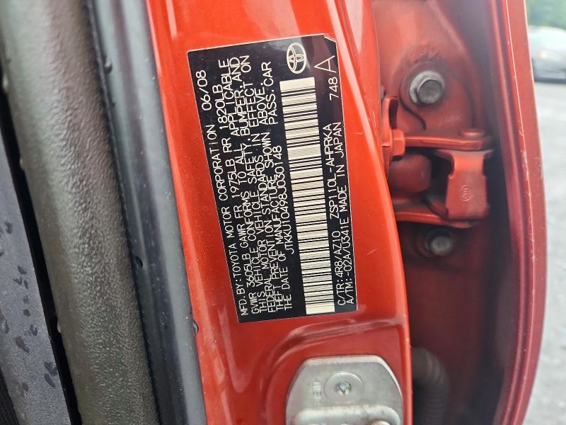 Aukcja sprzedaży 2008 Scion Xd, vin: JTKKU10498J030148, numer aukcji: 60072856
