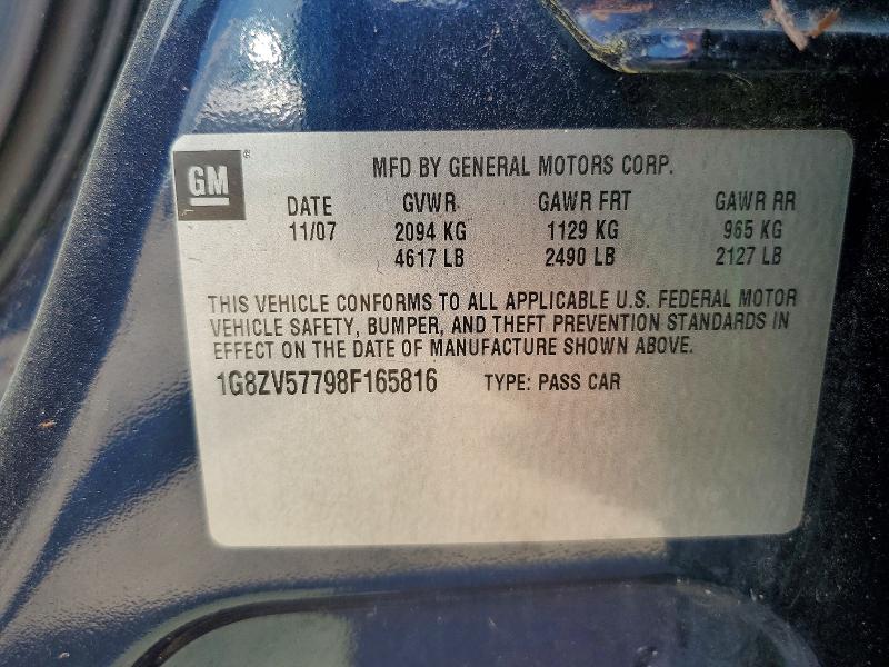 Aukcja sprzedaży 2008 Saturn Aura, vin: 1G8ZV57798F165816, numer aukcji: 60321426