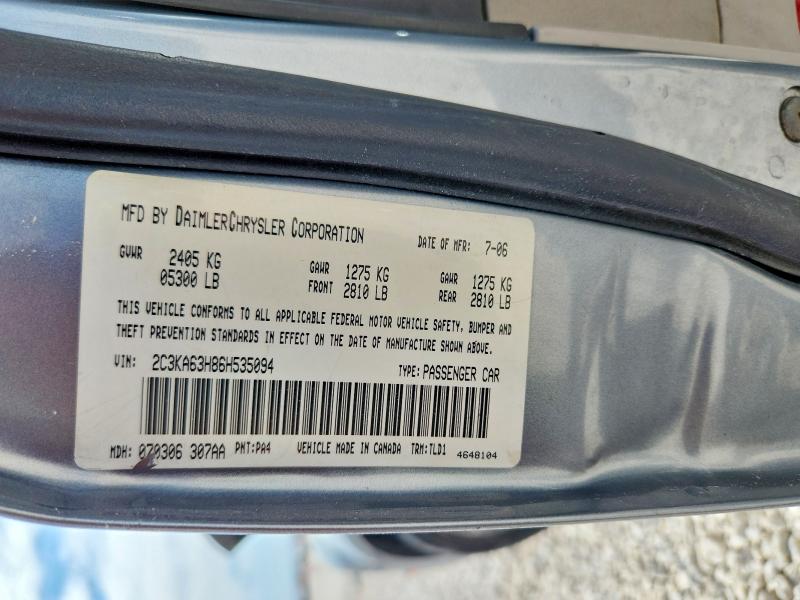59320086 :رقم المزاد ، 2C3KA63H86H535094 vin ، 2006 Chrysler 300c مزاد بيع