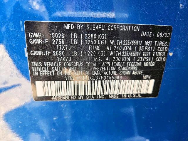 Продажа на аукционе авто 2024 Subaru Outback, vin: 4S4BTGUD7R3155903, номер лота: 61489716