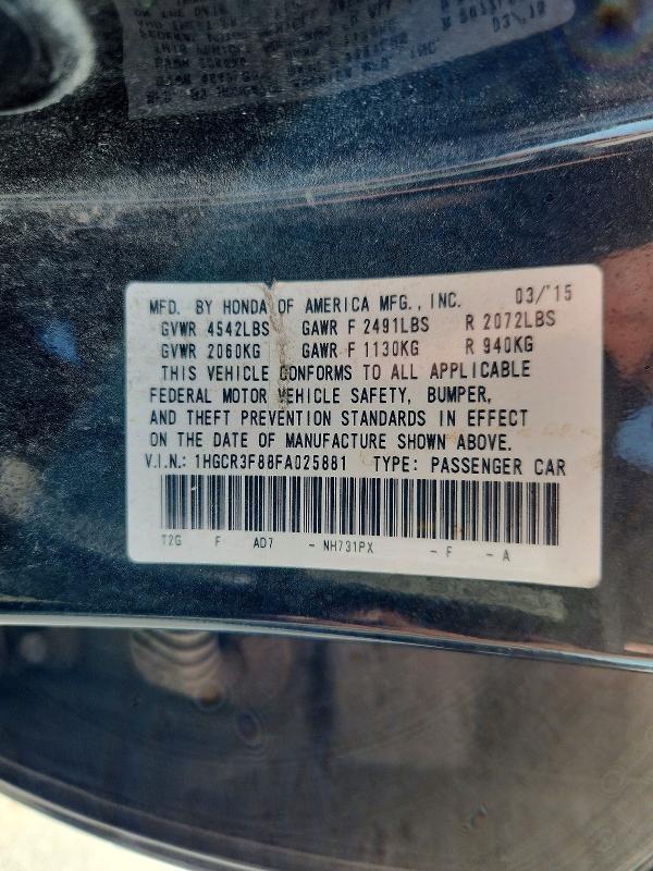 Продажа на аукционе авто 2015 Honda Accord, vin: 1HGCR3F88FA025881, номер лота: 59985586