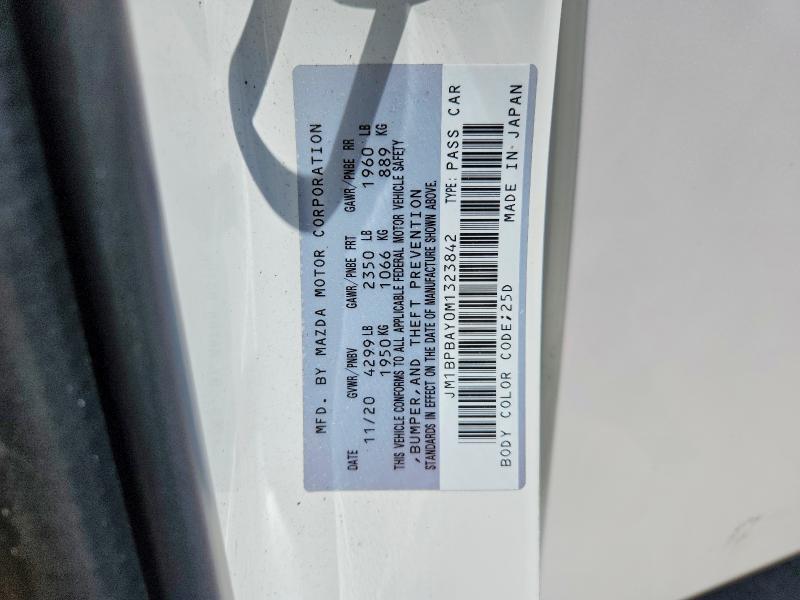 2021 Mazda 3 მანქანა იყიდება აუქციონზე, vin: JM1BPBAY0M1323842, აუქციონის ნომერი: 63605856