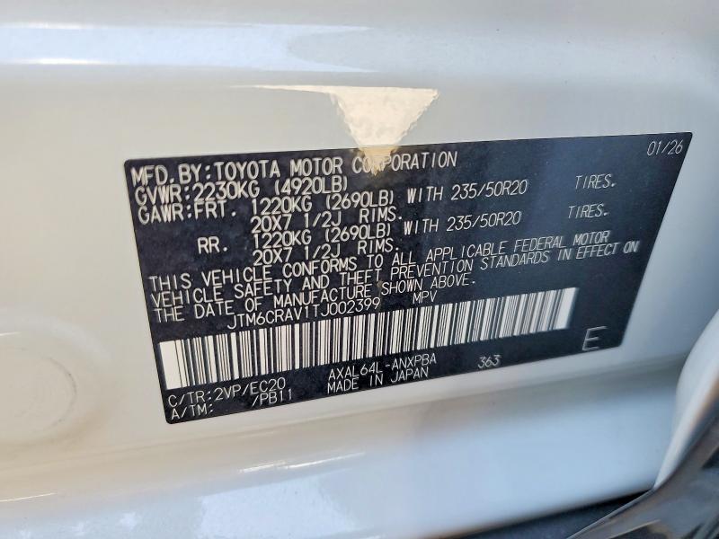 2026 Toyota Rav4 მანქანა იყიდება აუქციონზე, vin: JTM6CRAV1TJ002399, აუქციონის ნომერი: 60692636