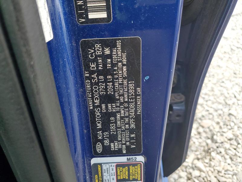 62084666 :رقم المزاد ، 3KPF34AD8LE158981 vin ، 2020 Kia Forte مزاد بيع