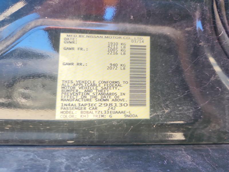 62429826 :رقم المزاد ، 1N4AL3AP3EC298130 vin ، 2014 Nissan Altima مزاد بيع