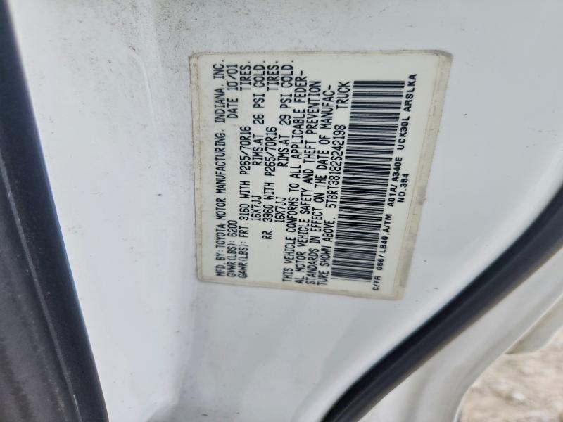 Aukcja sprzedaży 2002 Toyota Tundra, vin: 5TBRT38182S242198, numer aukcji: 63343286