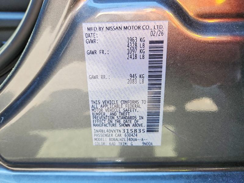 Продаж на аукціоні авто 2026 Nissan Altima, vin: 1N4BL4DVXTN315835, номер лоту: 62592736