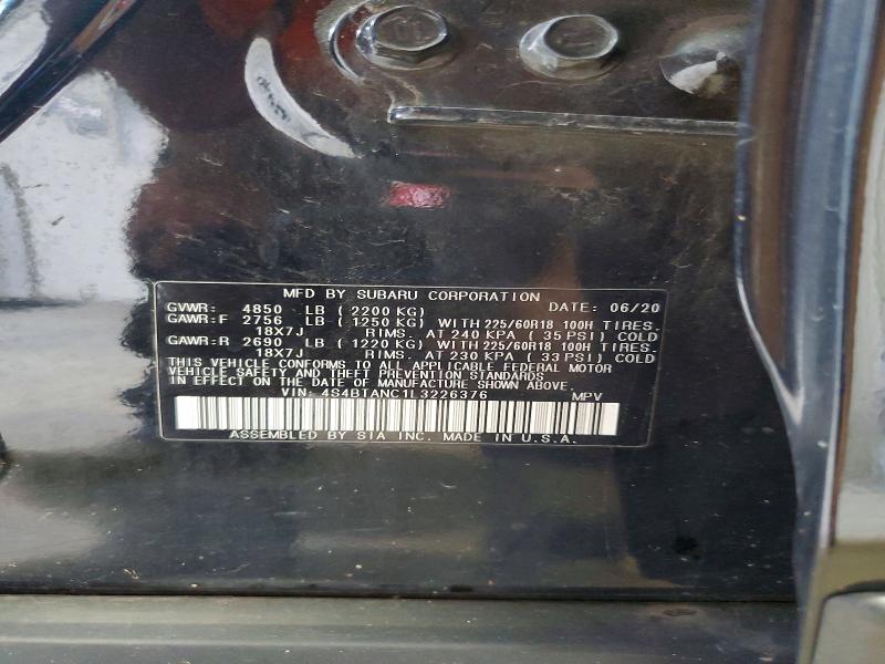 Продажа на аукционе авто 2020 Subaru Outback, vin: 4S4BTANC1L3226376, номер лота: 59956566