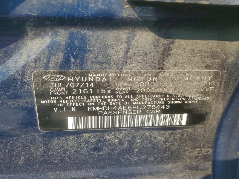 Продажа на аукционе авто 2015 Hyundai Elantra, vin: KMHDH4AE6FU278443, номер лота: 62817836