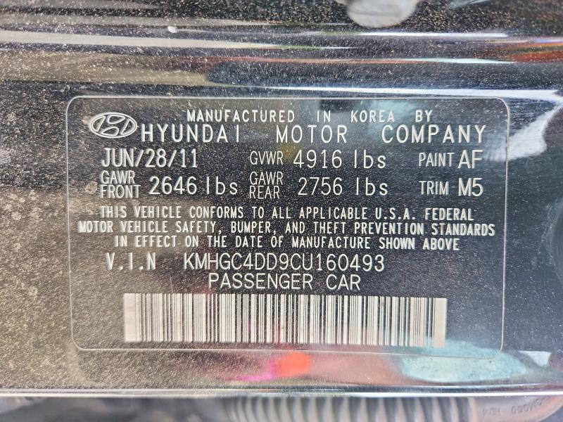 Aukcja sprzedaży 2012 Hyundai Genesis, vin: KMHGC4DD9CU160493, numer aukcji: 60604576