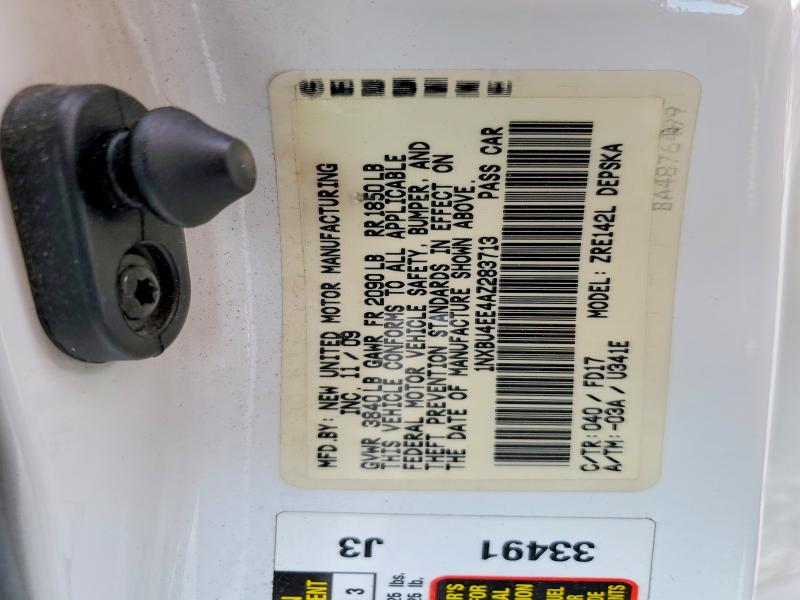 62097366 :رقم المزاد ، 1NXBU4EE4AZ283713 vin ، 2010 Toyota Corolla مزاد بيع