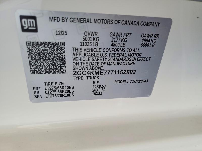 Продажа на аукционе авто 2026 Chevrolet Silverado, vin: 2GC4KME77T1152892, номер лота: 59124736