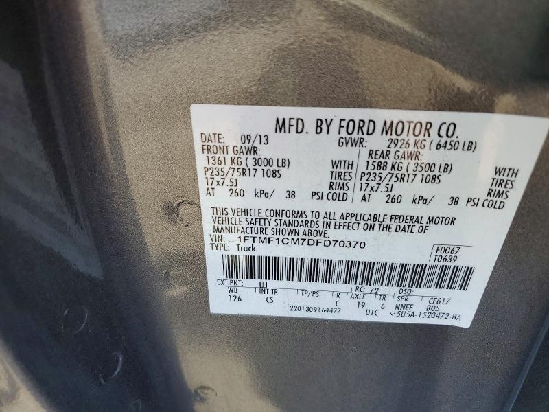 Продажа на аукционе авто 2013 Ford F150, vin: 1FTMF1CM7DFD70370, номер лота: 59886046