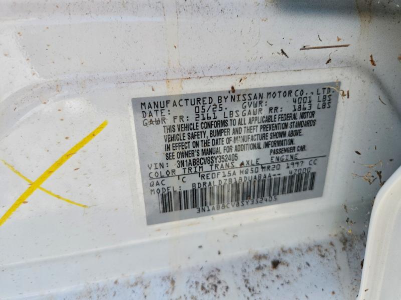 2025 Nissan Sentra მანქანა იყიდება აუქციონზე, vin: 3N1AB8CV8SY352405, აუქციონის ნომერი: 63385006