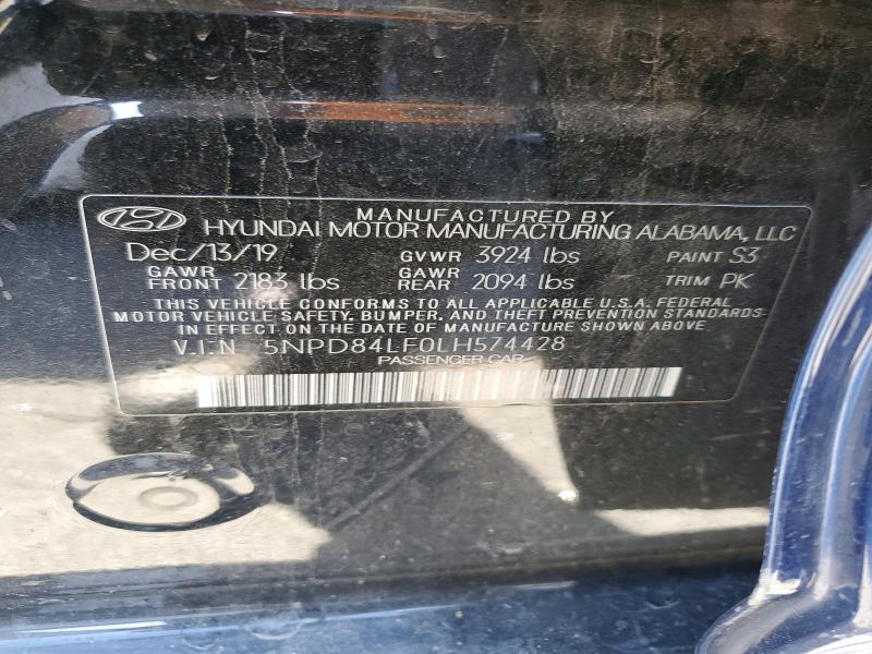 Продажа на аукционе авто 2020 Hyundai Elantra, vin: 5NPD84LF0LH574428, номер лота: 58551596