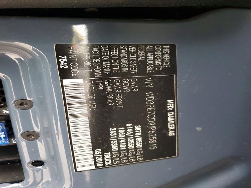 Aukcja sprzedaży 2018 Mercedes-benz Sprinter, vin: WD3PE7CD9JP625815, numer aukcji: 61627526